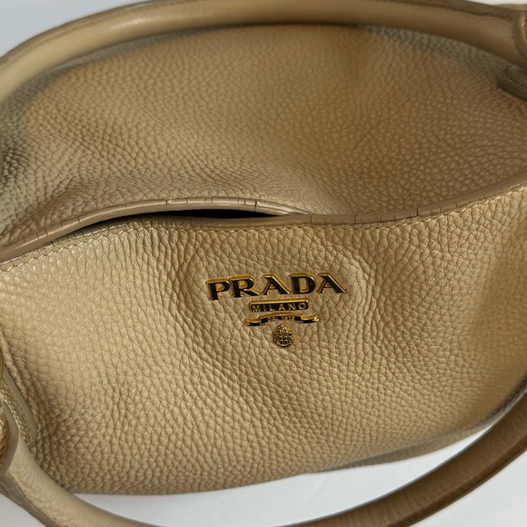 PRADA Handbag Ivory Cream Pebble Leather - Picture 5 of 12